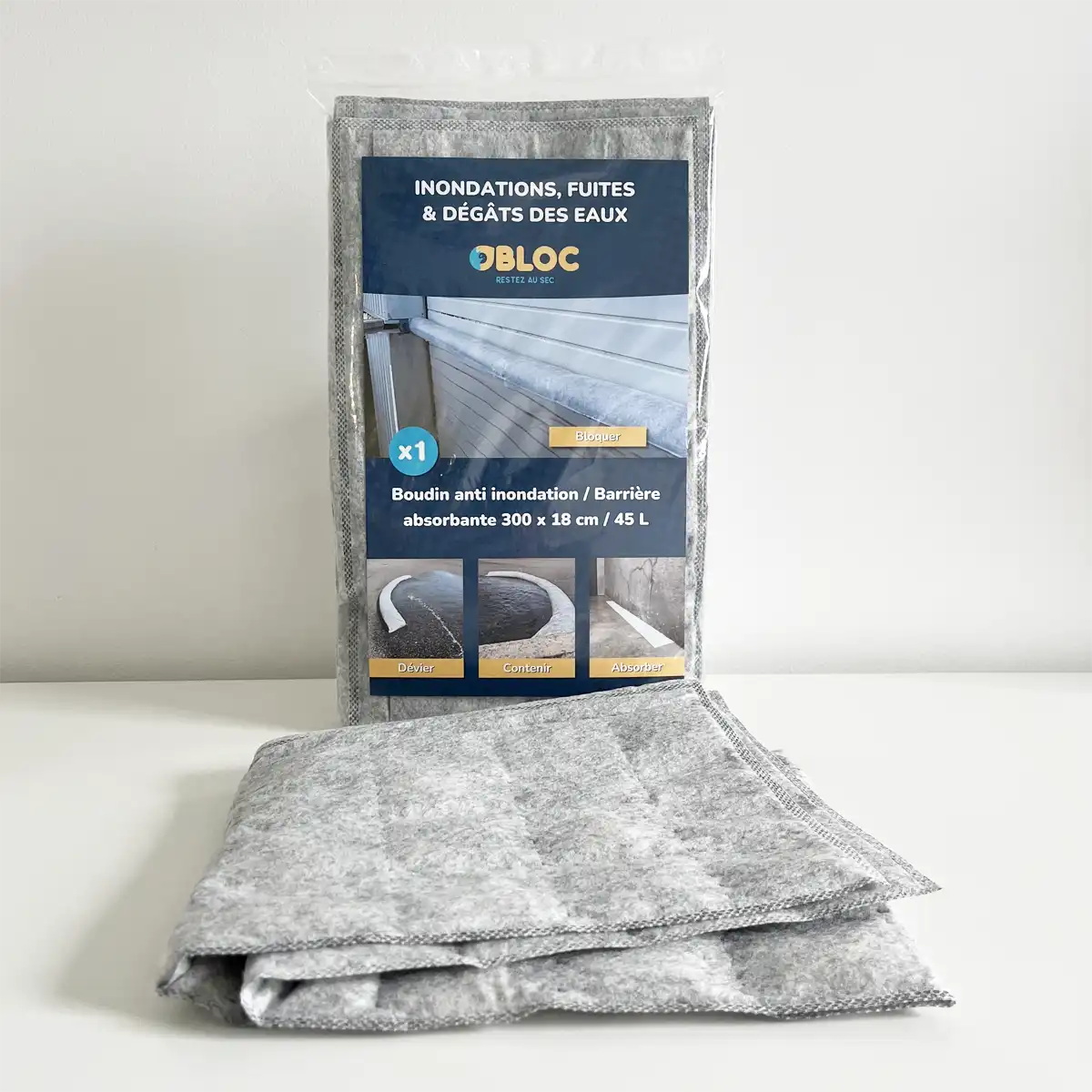 Flood sock | Absorbent barrier against leaks and water damage