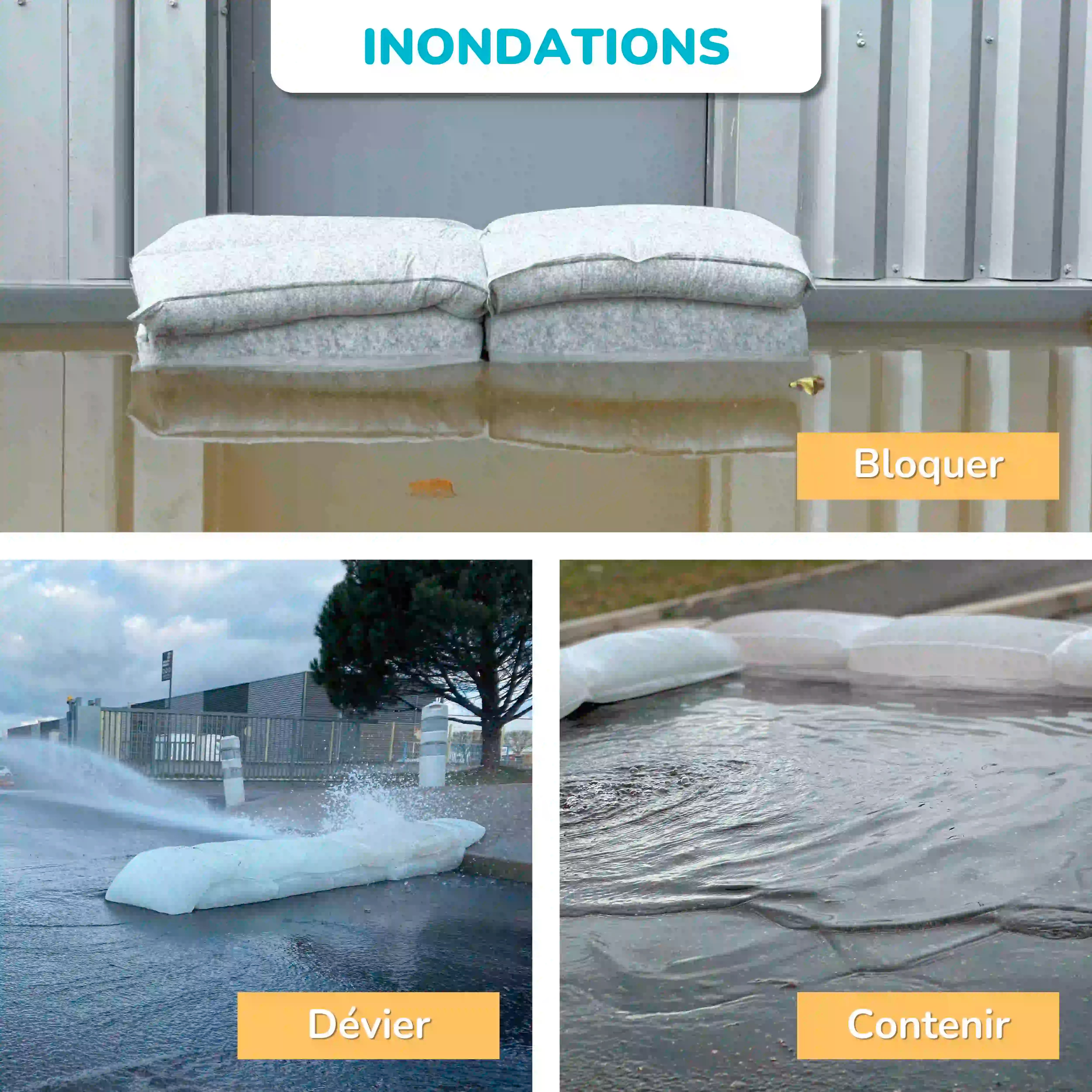 Sac anti inondation | Barrière absorbante contre les fuites et dégâts des eaux