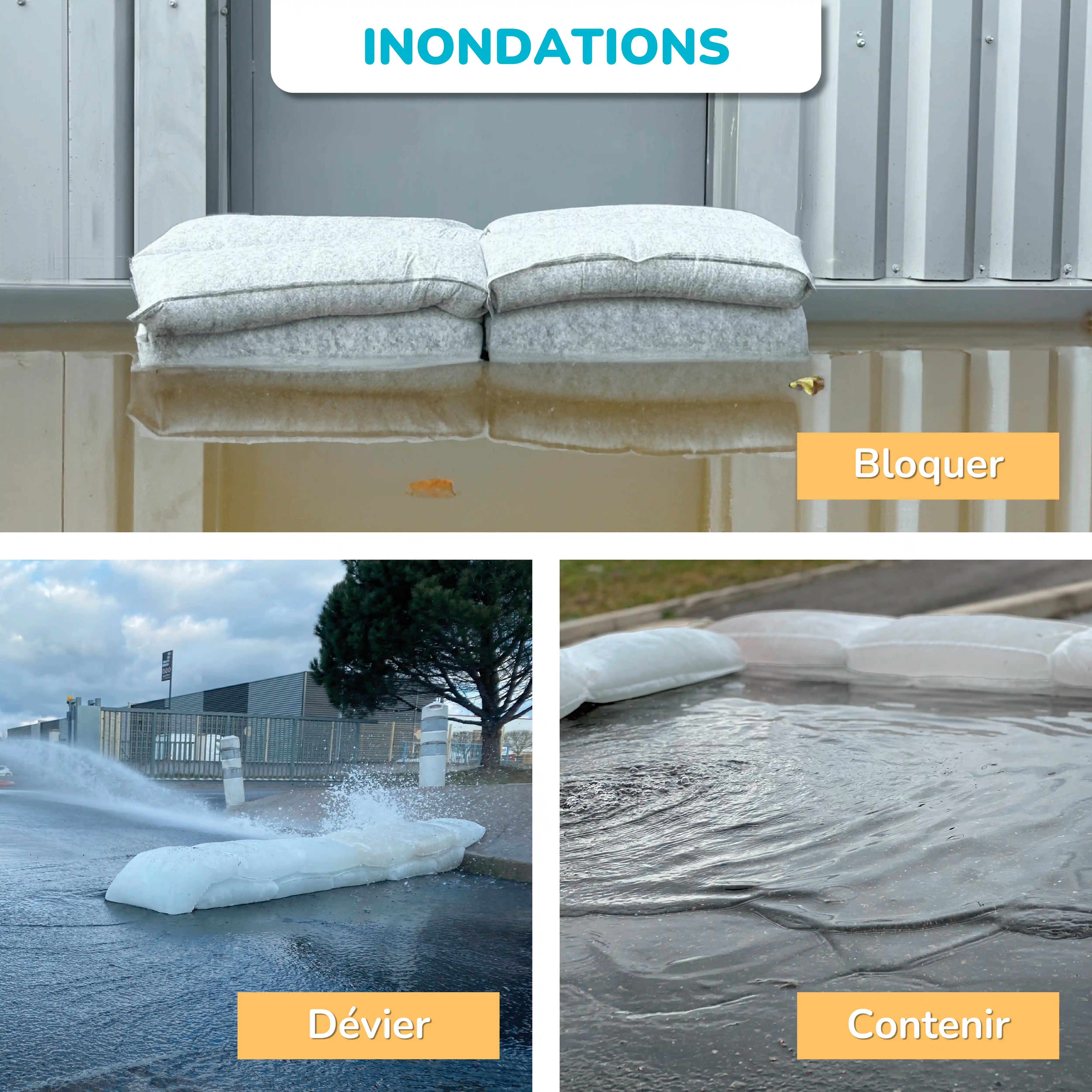 Sac anti inondation | Barrière absorbante contre les fuites et dégâts des eaux