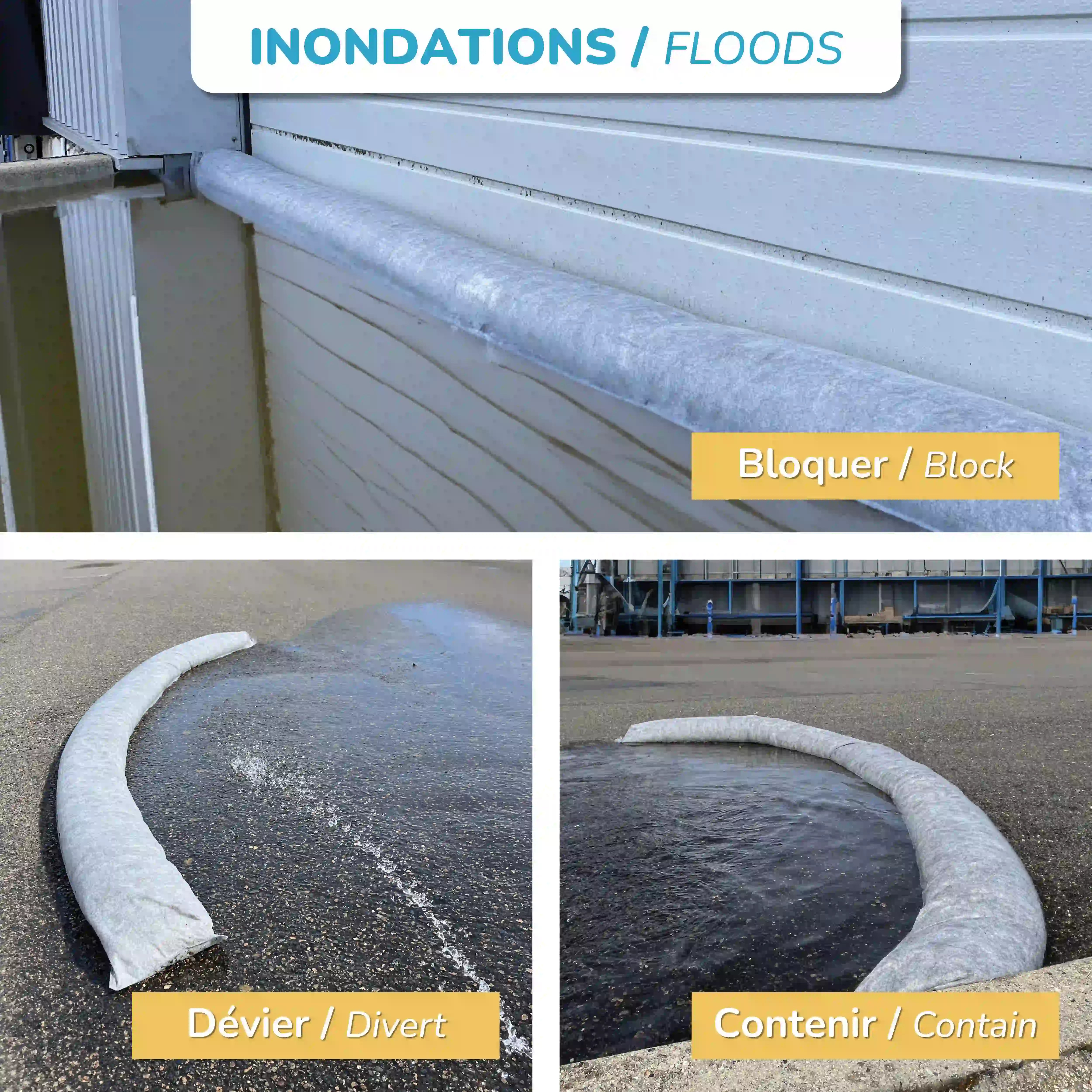 Flood sock | Absorbent barrier against leaks and water damage