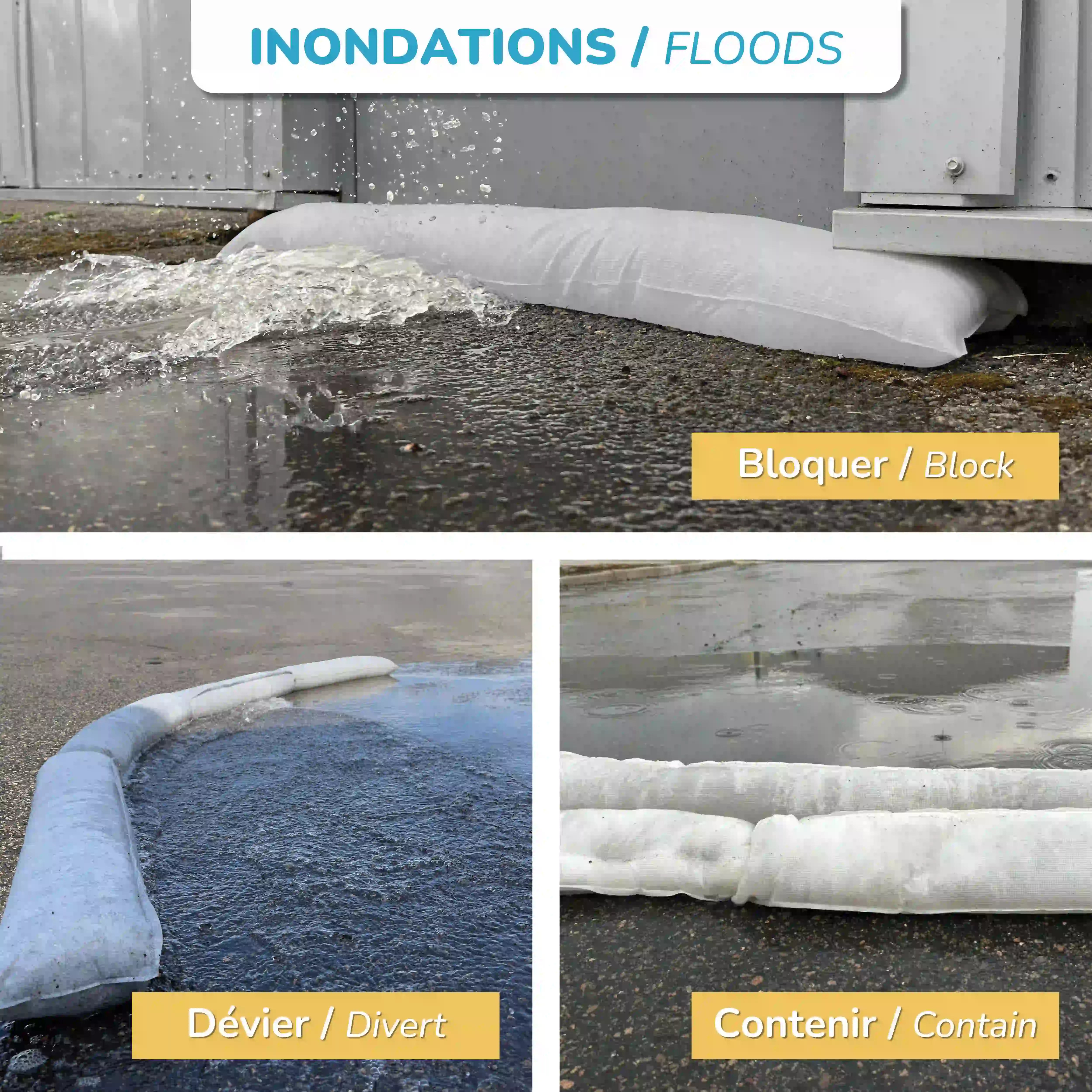 Flood sock | Absorbent barrier against leaks and water damage
