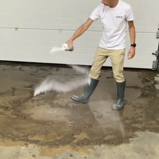 Solidification de boue suite à une inondation