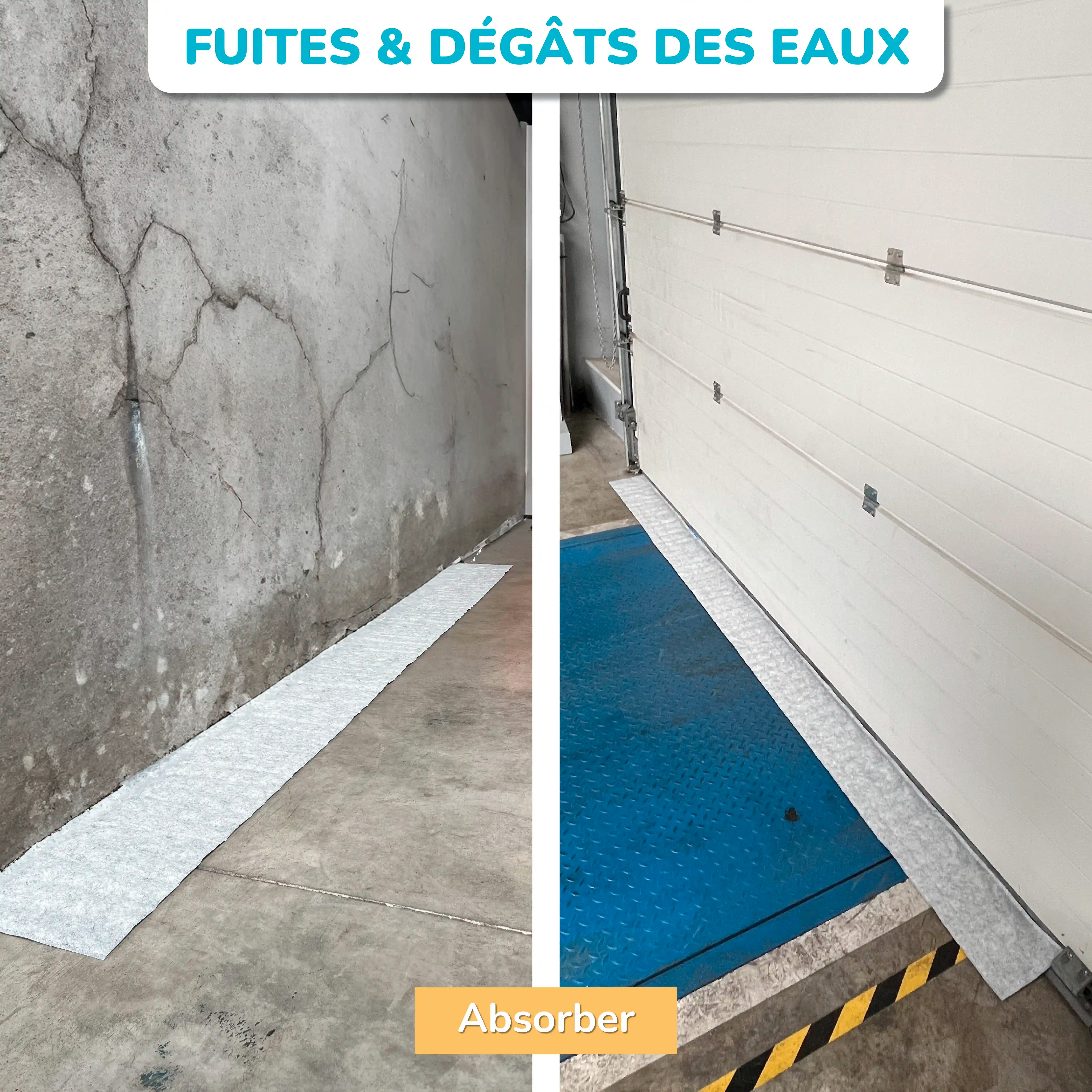 Boudin anti inondation | Barrière absorbante contre les fuites et dégâts des eaux