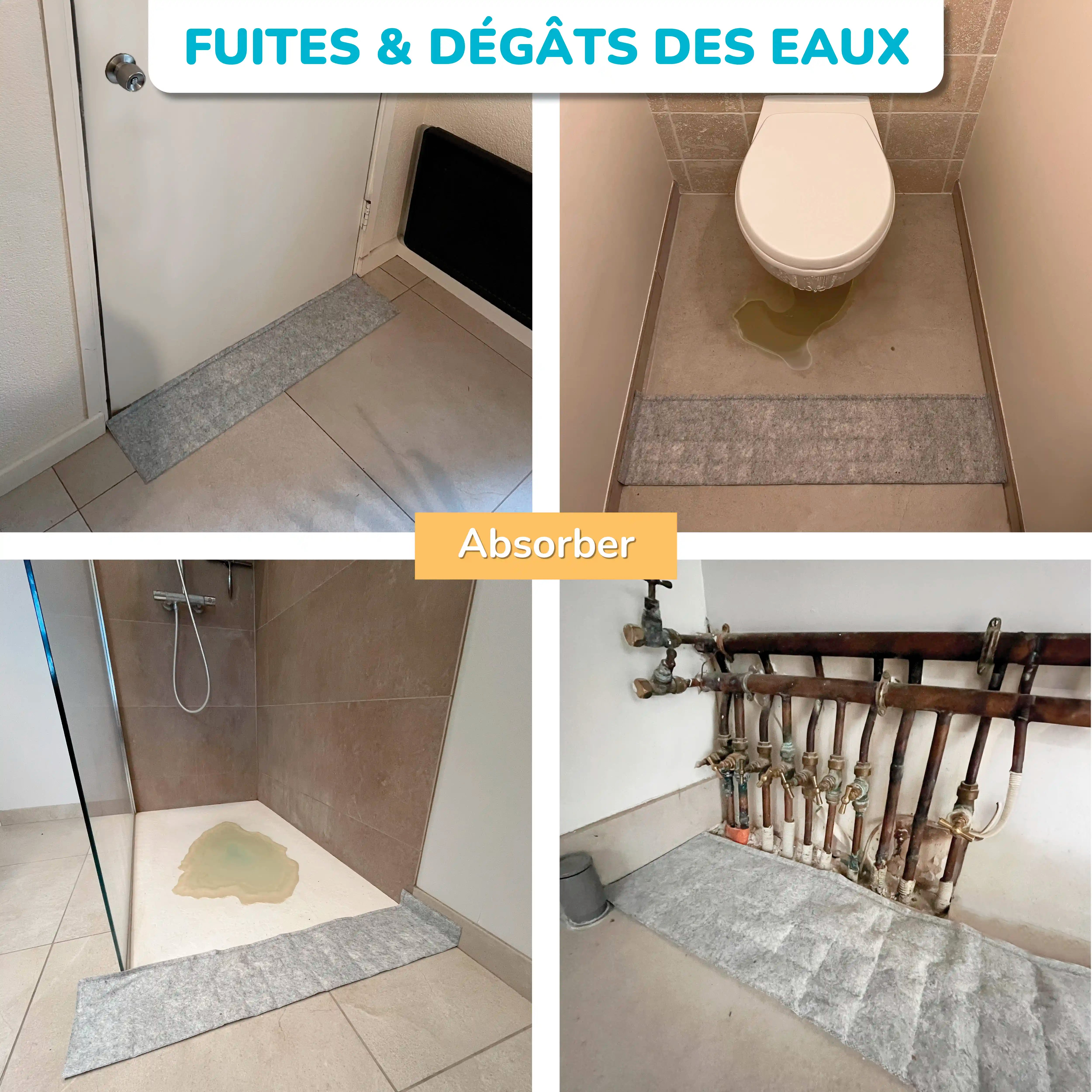 Boudin anti inondation | Barrière absorbante contre les fuites et dégâts des eaux